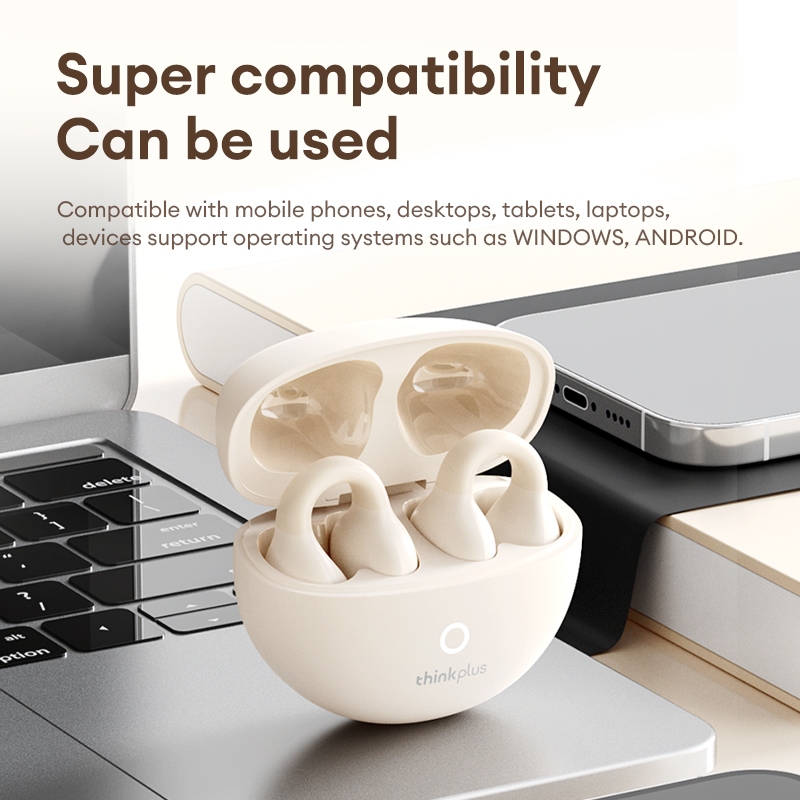 Lenovo LP25 หูฟังบลูทูธสวมใส่สบายอายุการใช้งานแบตเตอรี่ยาวนานลดเสียงรบกวนอัจฉริยะ BT5.4