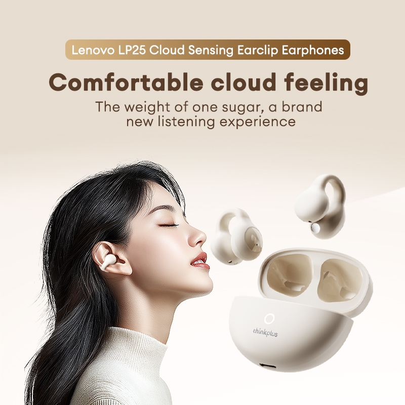 Lenovo LP25 หูฟังบลูทูธสวมใส่สบายอายุการใช้งานแบตเตอรี่ยาวนานลดเสียงรบกวนอัจฉริยะ BT5.4