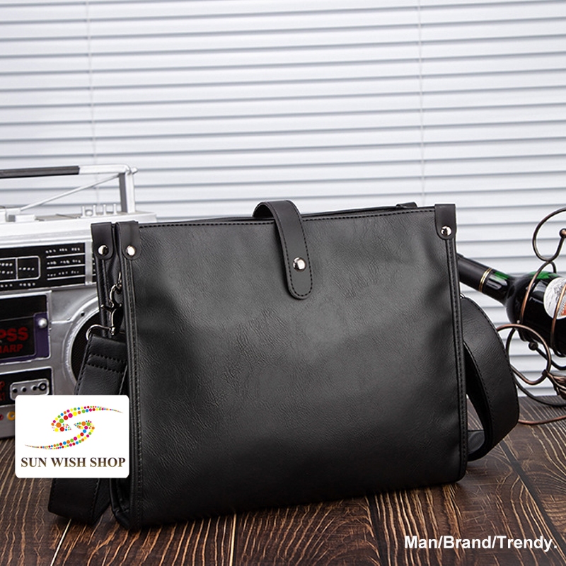 Sunwish -ETONWEAG - No.YH3815 2024 Classic Large Vintage Messenger Bag Men Leather Sling Bag