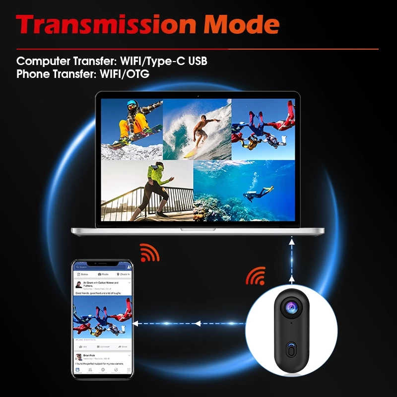 MODOFO กล้องจิ๋ว กล้องโกโปร กล้องแอคชั่น4K First Person View  ติดอกคอ มอเตอร์ไซค์ ขี่จักรยาน สัตว์เลี้ยง เด็ก Vlog ไลฟ์สต thumbnail 4