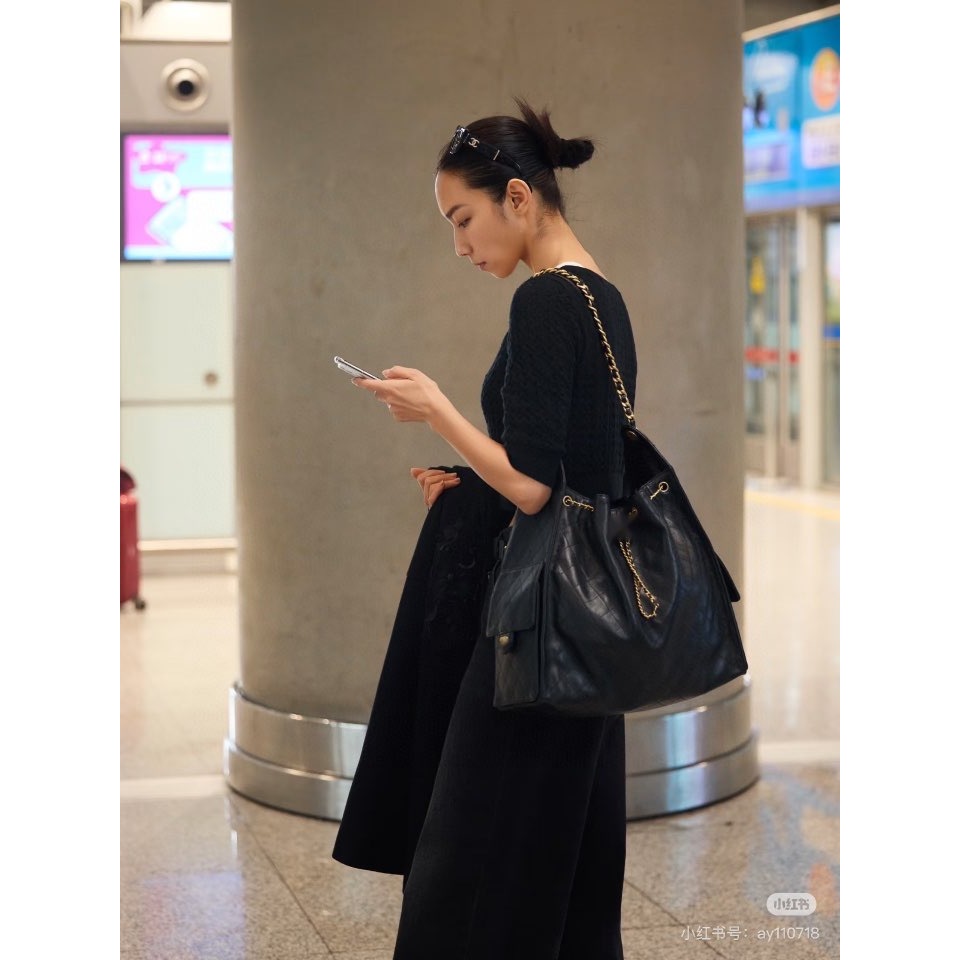 กระเป๋าถือผู้หญิง 25bag Caviar Chain Bag Multi-Pocket Crossbody ความจุขนาดใหญ่ Tote Bucket