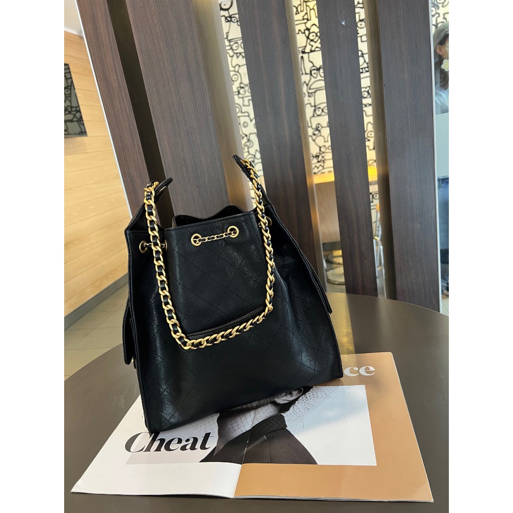กระเป๋าถือผู้หญิง 25bag Caviar Chain Bag Multi-Pocket Crossbody ความจุขนาดใหญ่ Tote Bucket