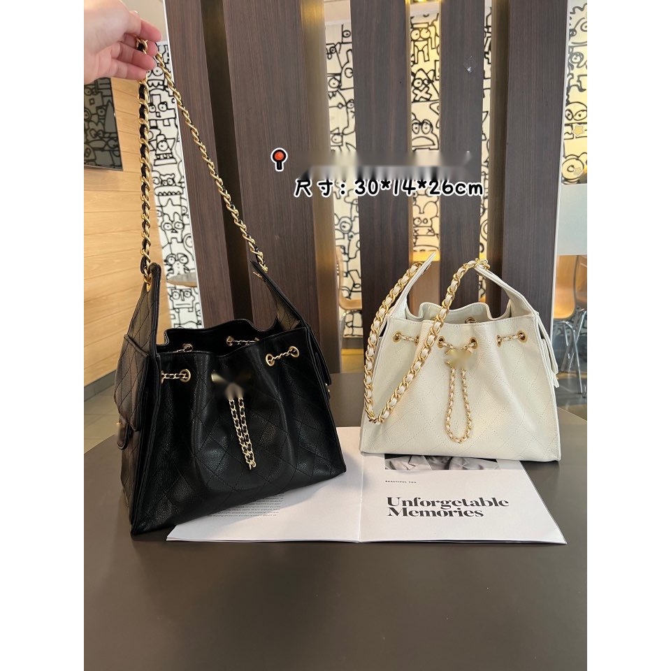 กระเป๋าถือผู้หญิง 25bag Caviar Chain Bag Multi-Pocket Crossbody ความจุขนาดใหญ่ Tote Bucket