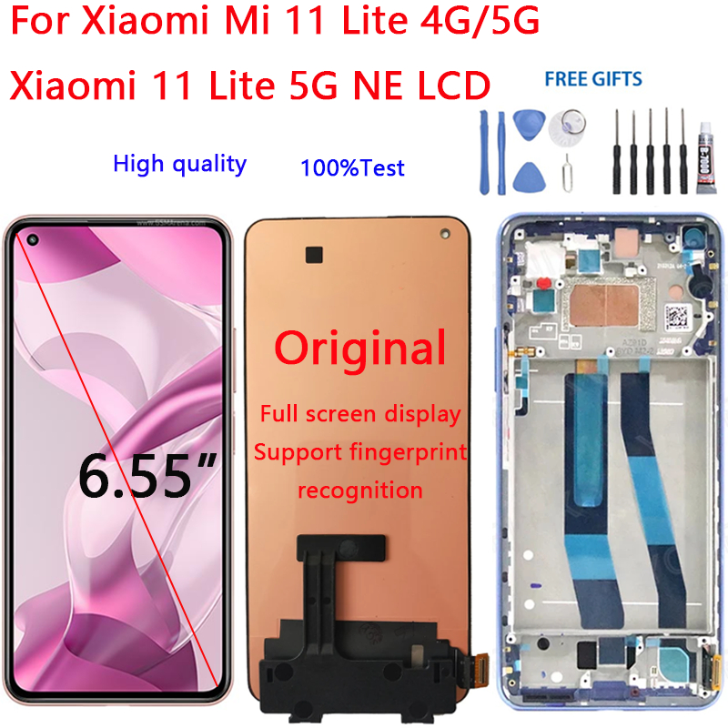 สําหรับ Xiaomi Mi 11 Lite 4G 5G NE M2101K9G, M2101K9C, M2101K9R M2101K9AG 2109119ดีจี, 2107119จอแสดง