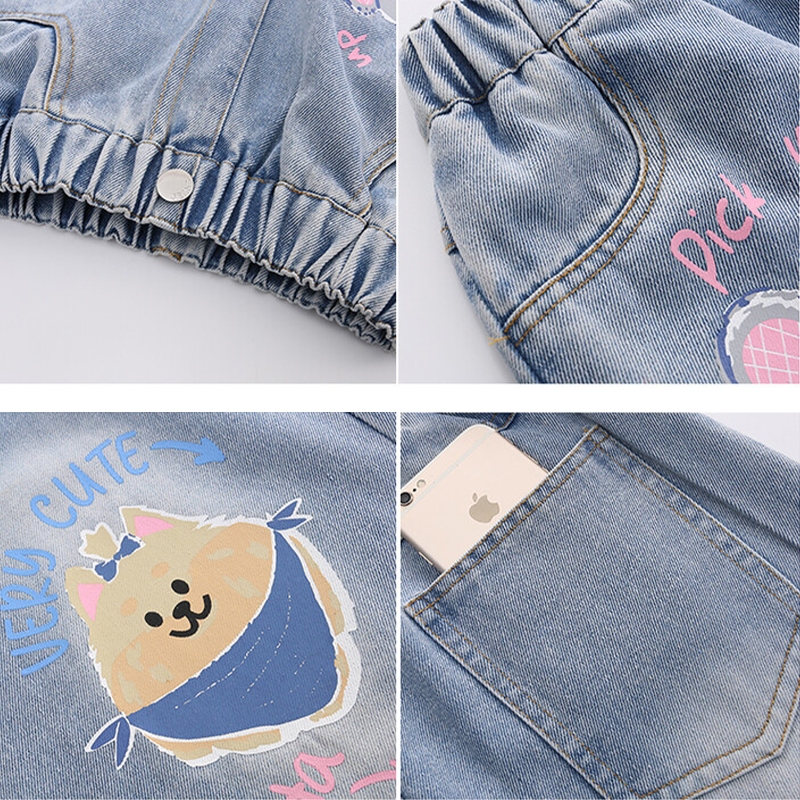 7-14ปี ยีนส์เด็ก กางเกงเด็กผู้หญิง ขายาวเอวยางยืด ลายการ์ตูน แฟชั่นฤดูร้อน เกาหลี sweet cute 【จัดส่งจากประเทศไทย】 - รูปที่ 2