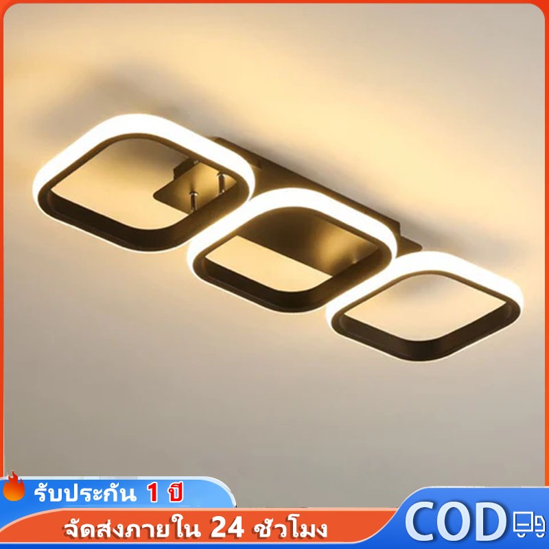 โคมไฟเพดาน LED สไตล์โมเดิร์น ปรับได้ 3 สี แสงสําหรับห้องนอน ห้องนั่งเล่น ทางเดิน ร้านอาหาร ฝังฝ้า ติดผนัง