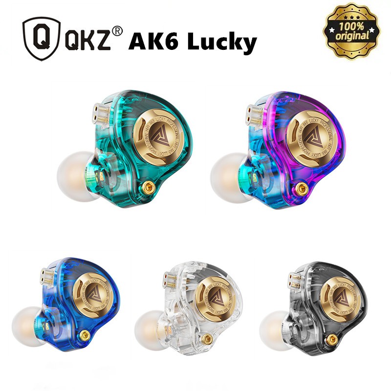 Qkz AK6 Lucky In Ear ไดรฟ์แบบไดนามิกหูฟังแบบมีสายพร้อมไมโครโฟนชุดหูฟัง Cancelling หูฟังเพลง