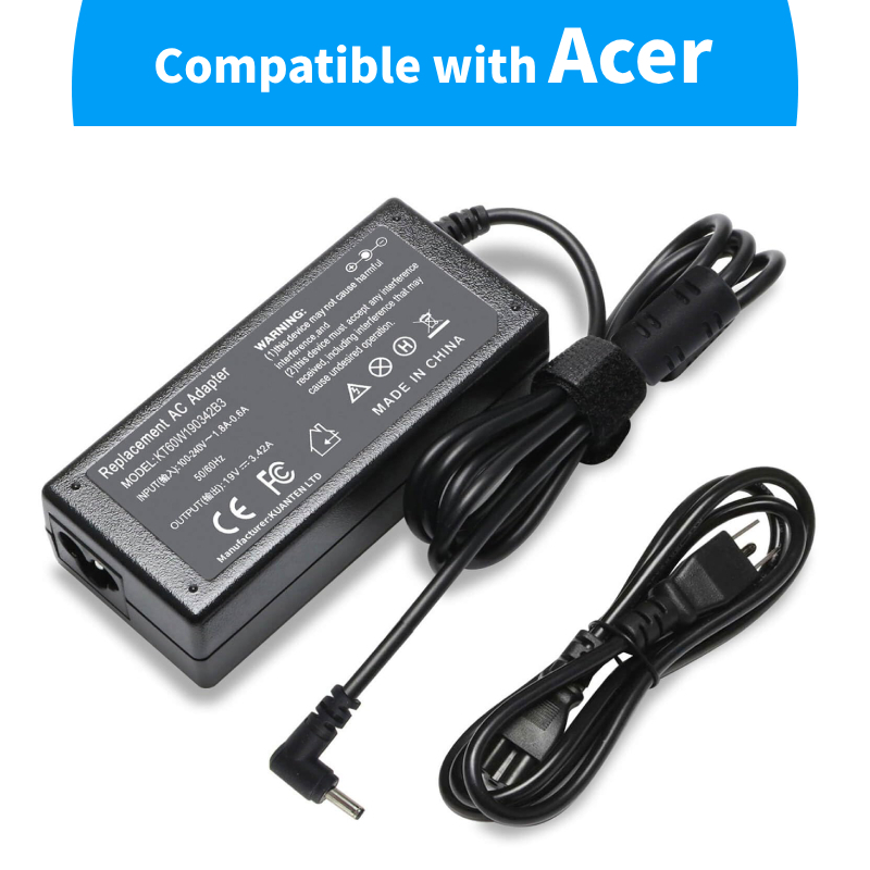 19V 3.42A 65W แล็ปท็อปชาร์จสําหรับ Acer 3.0*1.1 มม.N15Q8 N15Q9 N16P1 N20C5 Chromebook CB3 CB5 C738T 