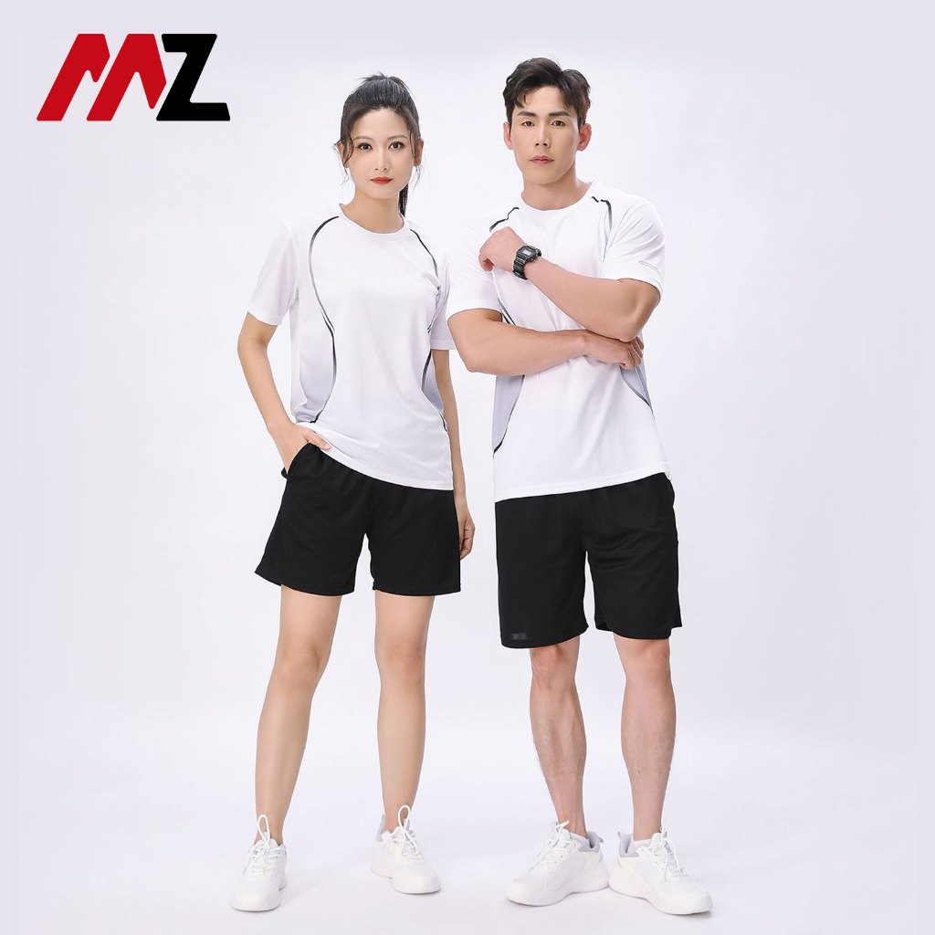ชุดกีฬาแบดมินตัน ชุดกีฬาแห้งเร็วเสื้อผ้าแห้งเร็วชุดกีฬาคู่แขนสั้นกีฬาฤดูร้อน