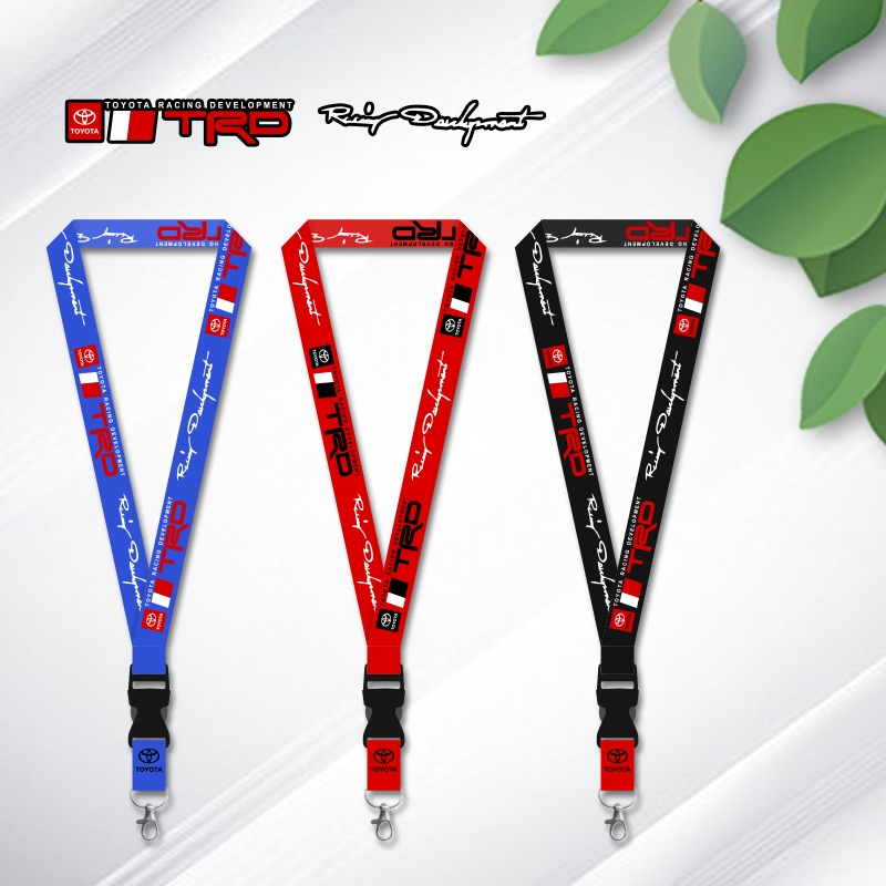 TRD โลโก้ Racing พวงกุญแจรถเชือกเส้นเล็กยาวรถมือถือ ID Card แขวนสายคล้องคอสําหรับ WorKing