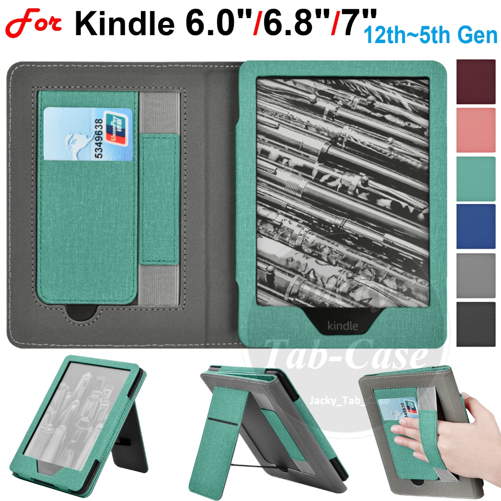 เคสตั้งได้สําหรับ Kindle 6 6.8 7 นิ้ว รุ่นที่ 12 11 10 8 Paperwhite Signature Edition Colorsoft 2024 oasis ,เคสป้องกันแบบพกพา RS23CV C2V2L3 SA568P