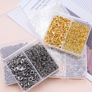 500 ชิ้น/กล่องเข็มกลัดกุ้งก้ามกรามวงกลมเดียวคําสั่งผสมชุดเคร…