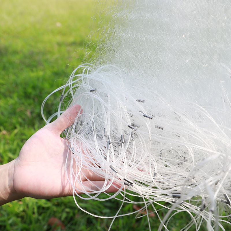 จัดส่งทันที แหฝรั่ง ตาข่ายมองดักปลา ข่ายดักปลาเอ็นใยบัวเบอร์ ตาข่ายจม 3 ชั้น แหจับปล สูง 1.2 ม - รูปที่ 3