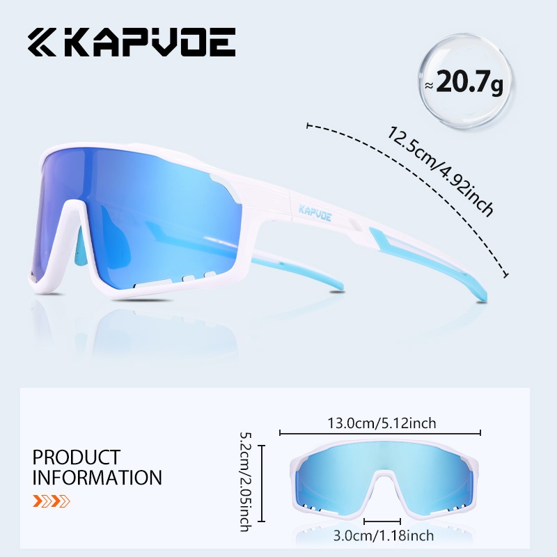 Kapvoe เด็กขี่จักรยานแว่นตาสาวขี่จักรยานแว่นตากันแดด Camping จักรยานแว่นตา UV400 เด็กจักรยานแว่นตากลางแจ้งเด็กกีฬาแว่นตา - รูปที่ 3