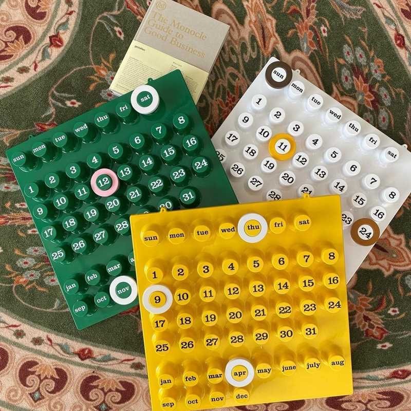 INS Minimalist Creative DIY แหวน Perpetual ปฏิทินตกแต่งของขวัญไอเดียความงามสไตล์ Ferrule อะคริลิค Retro calender ezander