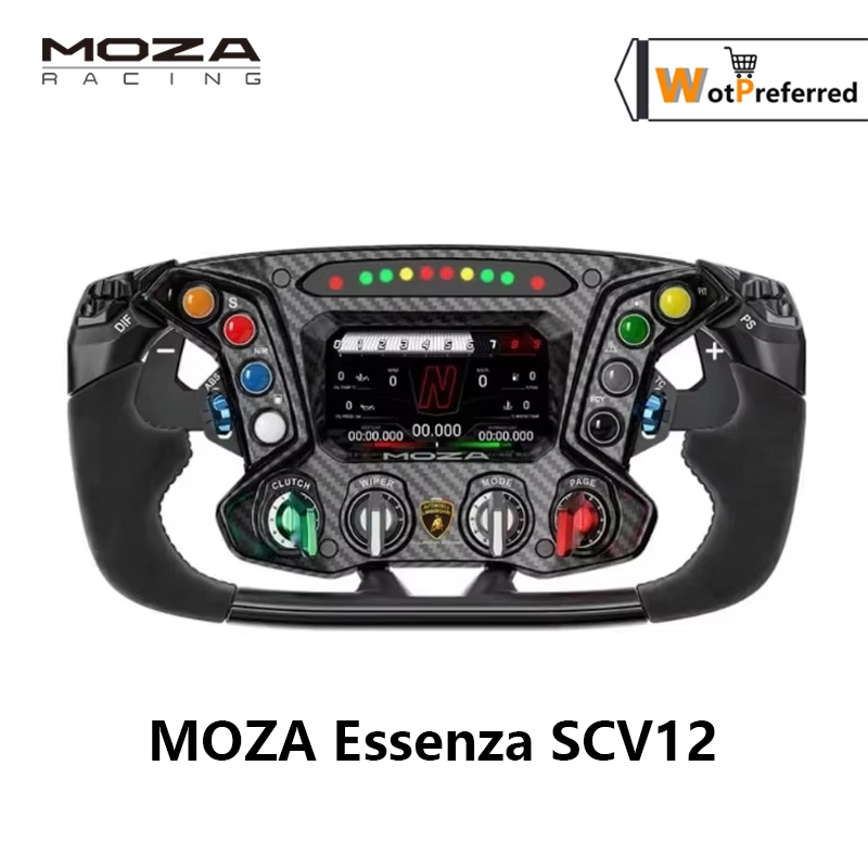Moza Lamborghini Racing จําลอง moza Essenza SCV12 Team Essence SCV12 พวงมาลัย Sim-Racing หน้าจอ 4.3 