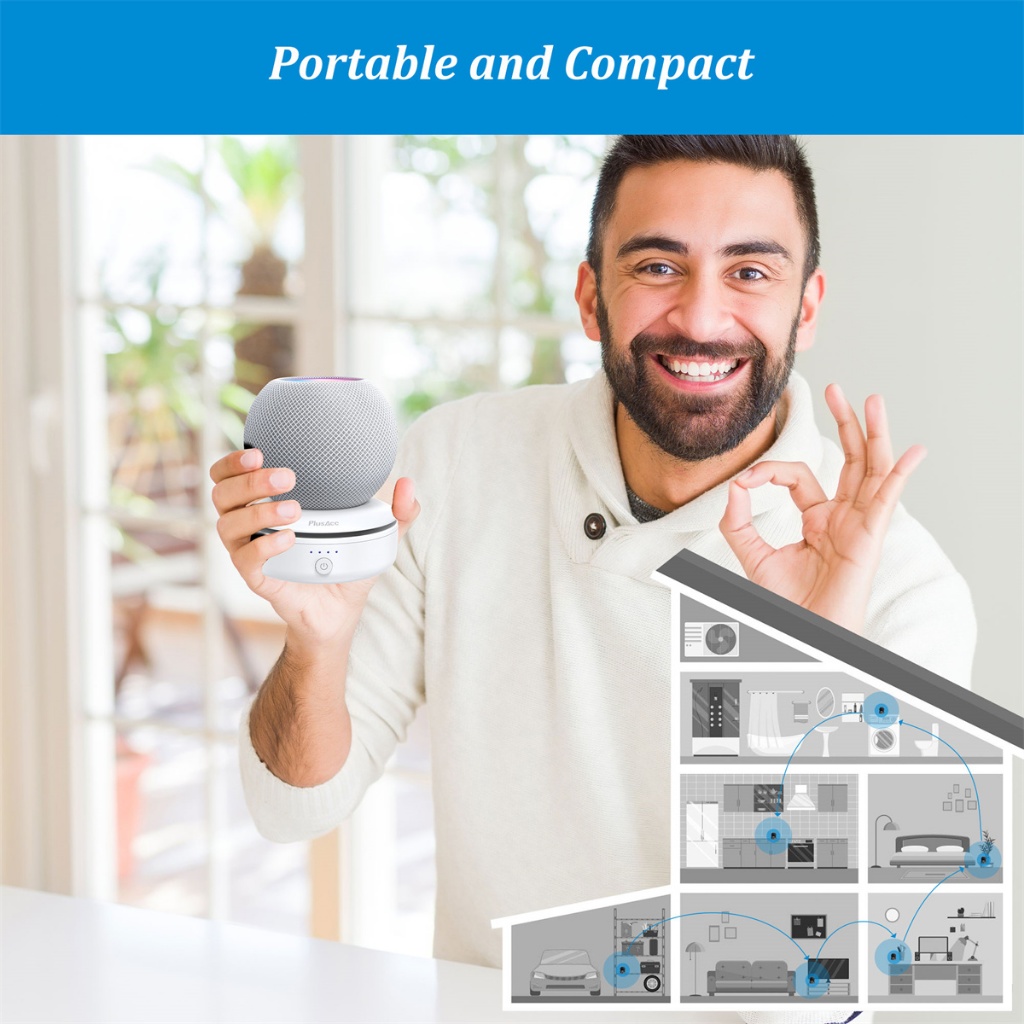 Sokusin ฐานแบตเตอรี่ 10000mAh สําหรับ Homepod Mini 24H Standby Apple Smart Speaker Charger Dock Holder Power Bank Mount Stand - รูปที่ 2