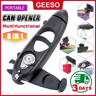 GEESO New Ergonomic Bottle Can Opener Creative Portable Tool Safety Latest Gadget Accessory 八合一开罐器