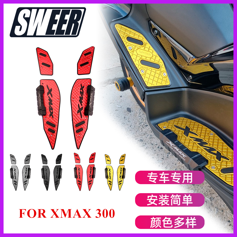 สําหรับ Yamaha XMAX300 XMAX 300 2017-2023 รถจักรยานยนต์ CNC อลูมิเนียม Matting ด้านหน้าด้านหลังเท้าเหยียบ Footboard พรม