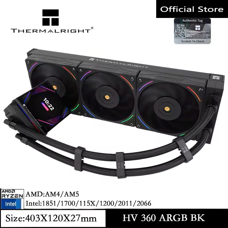 Thermalright Hyper Vision 360 ARGB หม้อน้ําระบายความร้อนด้วยน้ํา 3.95 นิ้วจอแสดงผล LCD แม่เหล็ก All-