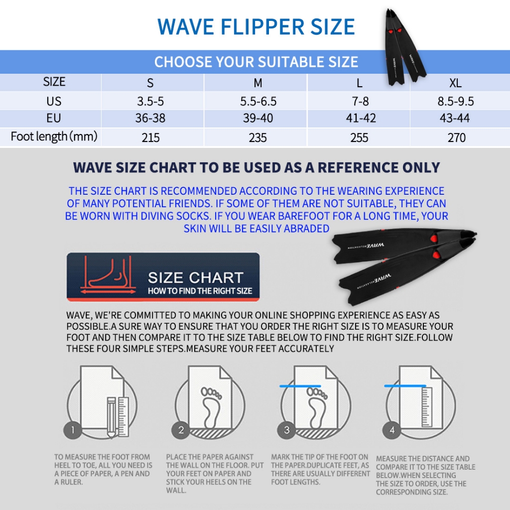 Uunisports Diving Fins Professional ผู้ใหญ่การฝึกอบรม Spearfishing ดําน้ํายาว Freediving Fins - รูปที่ 6