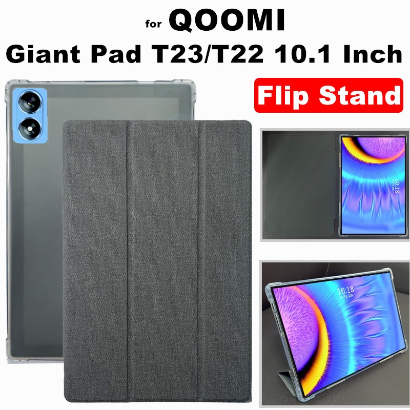 Flip Case for QOOMI Tab Giant Pad T23 T22 10.1 Inch Tablet Ultra-thin PU Leather+TPU Stand Protect S