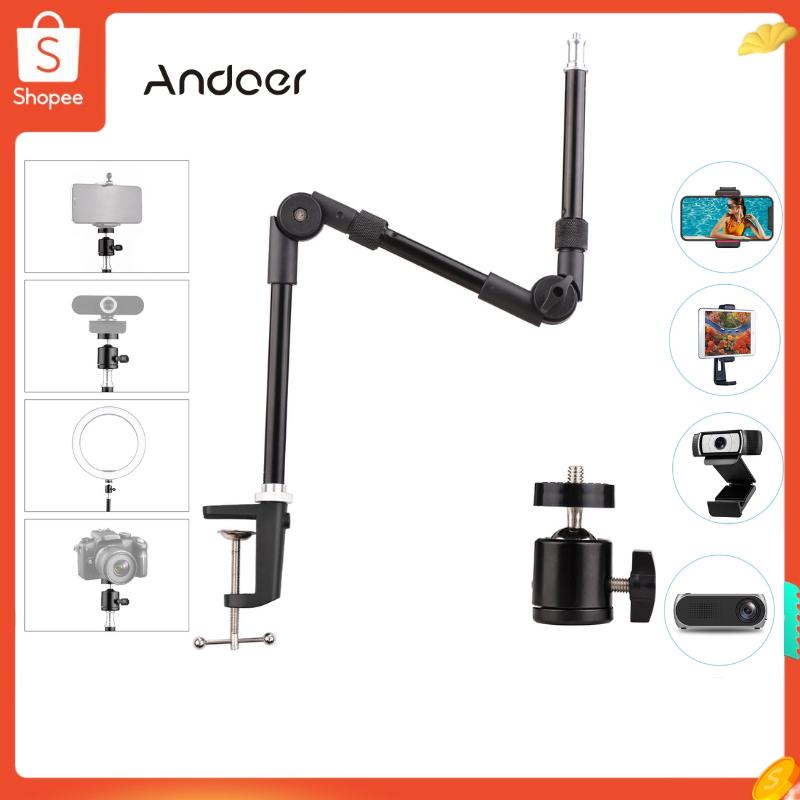 【จัดส่งด่วนในพื้นที่】 Andoer ST-01 อุปกรณ์เมาท์ขาตั้งโลหะ พับได้ พร้อมสกรูหัวบอล 1/4 นิ้ว รับน้ําหนักได้ 3 กก.