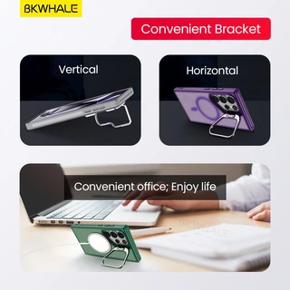 BKWHALE เคสโทรศัพท์แม่เหล็กสําหรับ Samsung Galaxy S26 S24 Ultra S25 + S25 Ultra S25 + S24 + S25 + พร้อมเลนส์วงเล็บปกหลัง Matte Translucent Casing