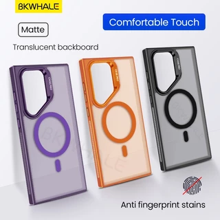 BKWHALE เคสโทรศัพท์แม่เหล็กสําหรับ Samsung Galaxy S26 S24 Ultra S25 + S25 Ultra S25 + S24 + S25 + พร้อมเลนส์วงเล็บปกหลัง Matte Translucent Casing