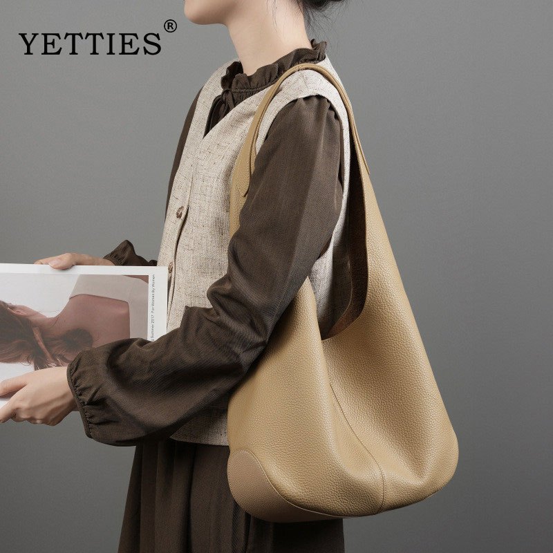 YETTIES กระเป๋าสะพายไหล่ หนังวัวแท้ สําหรับผู้หญิง
