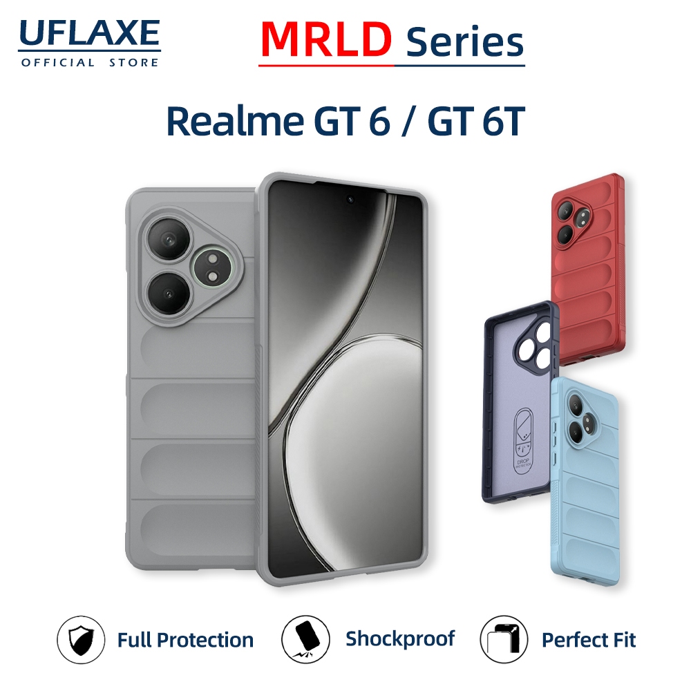 UFLAXE MRLD - เคส Realme GT 6 / Realme GT 6T - เคสกันกระแทกแบบนิ่ม | เคสโทรศัพท์ทนทาน กันลื่น ป้องกั