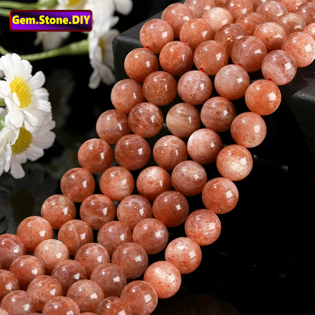 Golden Sunstone หินธรรมชาติ,หลวมลูกปัด Spacer สําหรับสร้อยข้อมือ/สร้อยคอ/แหวน/ต่างหู,ขายส่งทําด้วยมือ DIY เครื่องประดับ,สร้อยข้อมือหินคริสตัลHealing,ลูกปัดคริสตัลหินอัญมณี