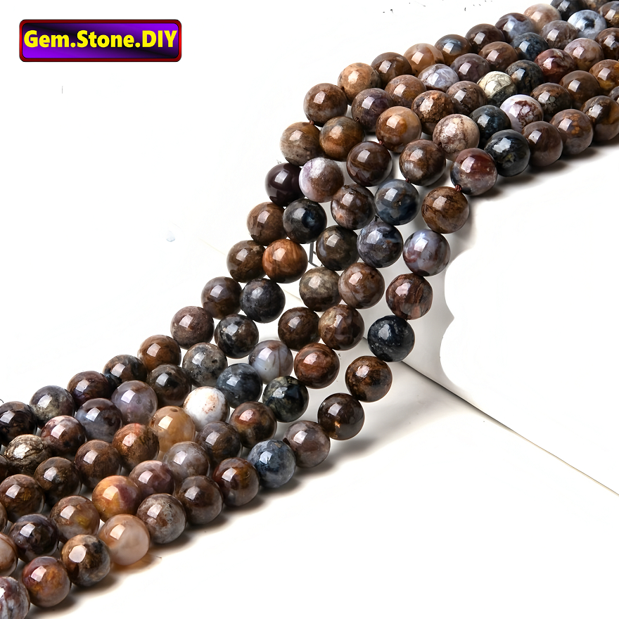 Pietersite Natural Stone，Loose Bead หินธรรมชาติพาย,หลวมลูกปัด ตัวเว้นวรรค สําหรับสร้อยข้อมือ/สร้อยคอ/แหวน/ต่างหู,ขายส่งทําด้วยมือทําเองเครื่องประดับอุปกรณ์เสริม,สร้อยข้อมือหินคริสตัลเฮ