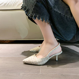 ZIZI - รองเท้าส้นสูงหัวแหลมวินเทจ ส้นเข็ม ใส่ทำงาน/เที่ยว สวย หรู ระบายอากาศดี ใส่สบาย พร้อมส่ง
