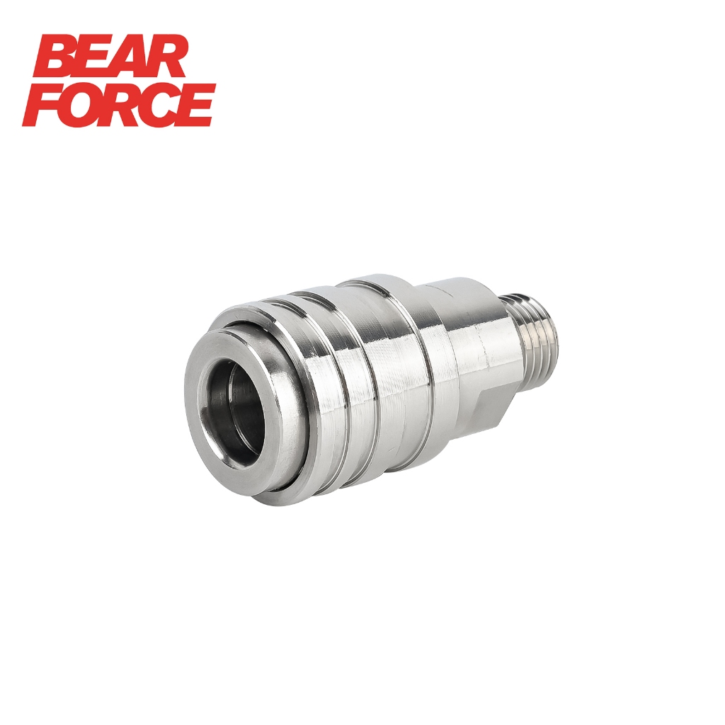 Bear FORCE อะแดปเตอร์เครื่องซักผ้าความดัน,สแตนเลส 1/4" ล็อคอัตโนมัติ QD Couplerfor ปืนสเปรย์แรงดันสูง