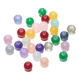 ลูกปัดแก้วหยกลูก  6มม. 50ชิ้น สำหรับสร้อยคอ-ข้อมือ DIYเครื่อ…