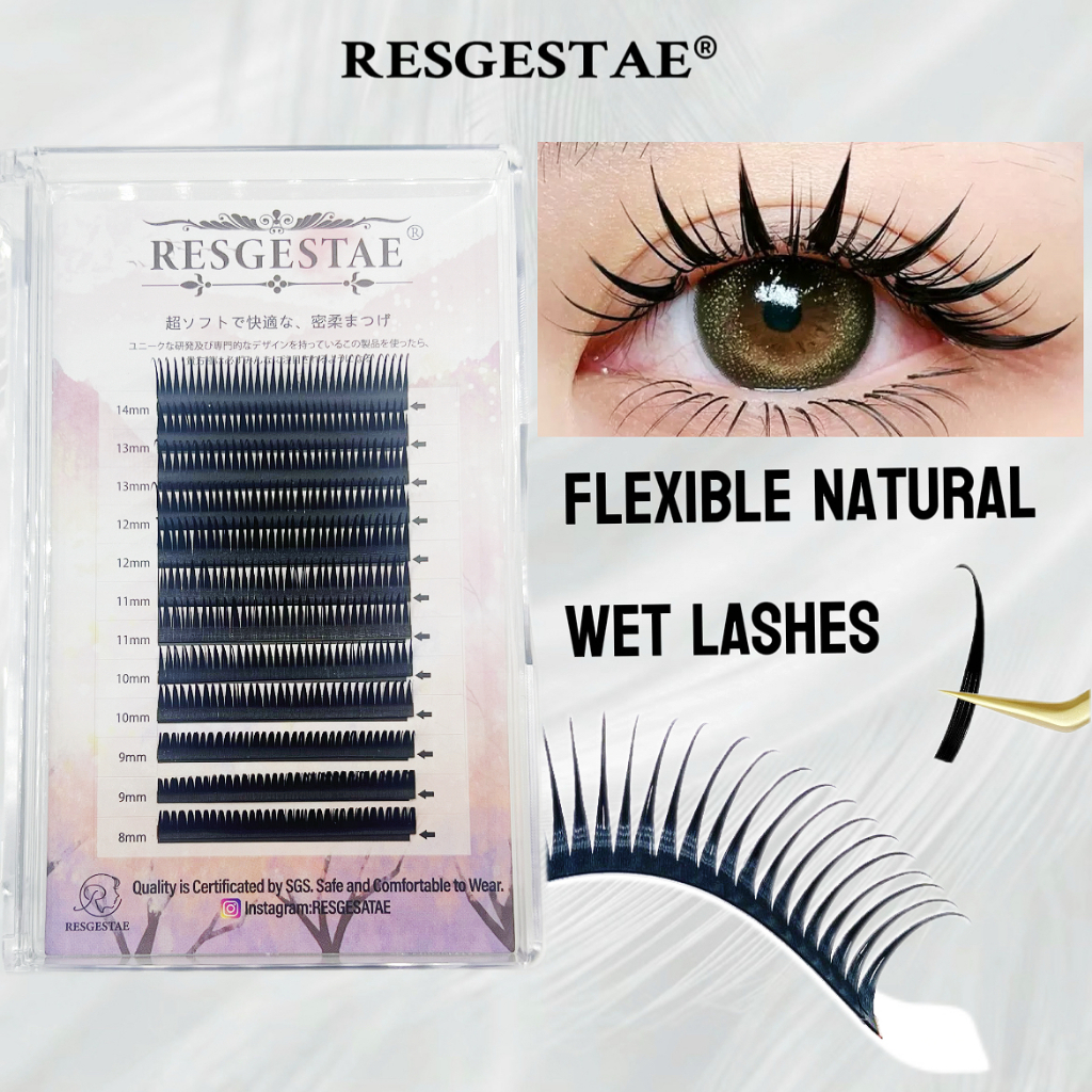 การ์ตูนเปียก ขนตาปลอมแหลมตามธรรมชาติ นุ่มและไม่หลวม และซีดีพลิกเป็นขนตาต่อกิ่ง