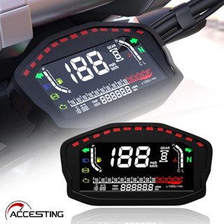 ใหม่ Universal รถจักรยานยนต์ Speedometer LED LCD Speedometer…