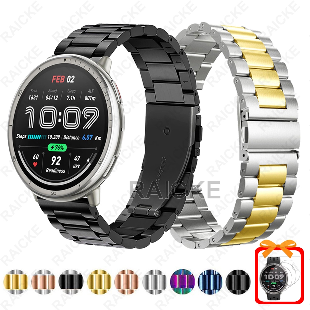 สายโลหะสแตนเลสคลาสสิกสําหรับ Amazfit Active 2/2 Square / Amazfit Active 3 Premium /Amazfit Active Max
