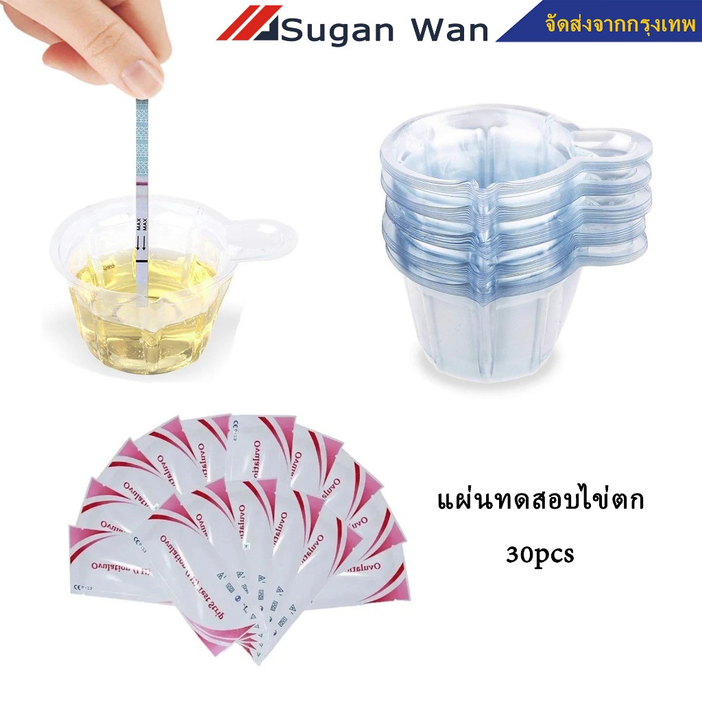 แผ่นทดสอบไข่ตก 30แถบ + ถ้วยพลาสติก 30 ใบ ชุดทดสอบไข่ตก ที่ตรวจไข่ตก แบบจุ่ม เห็นชัดดูง่าย ราคาพิเศษสุดคุ้ม