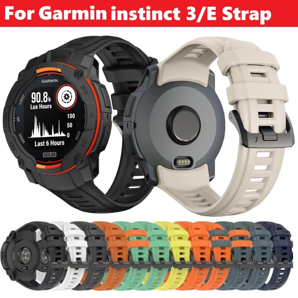Silicone Watch Strap Compatible For Garmin Instinct 3 Strap AMOLED / Solar สาย Garmin Instinct E Str