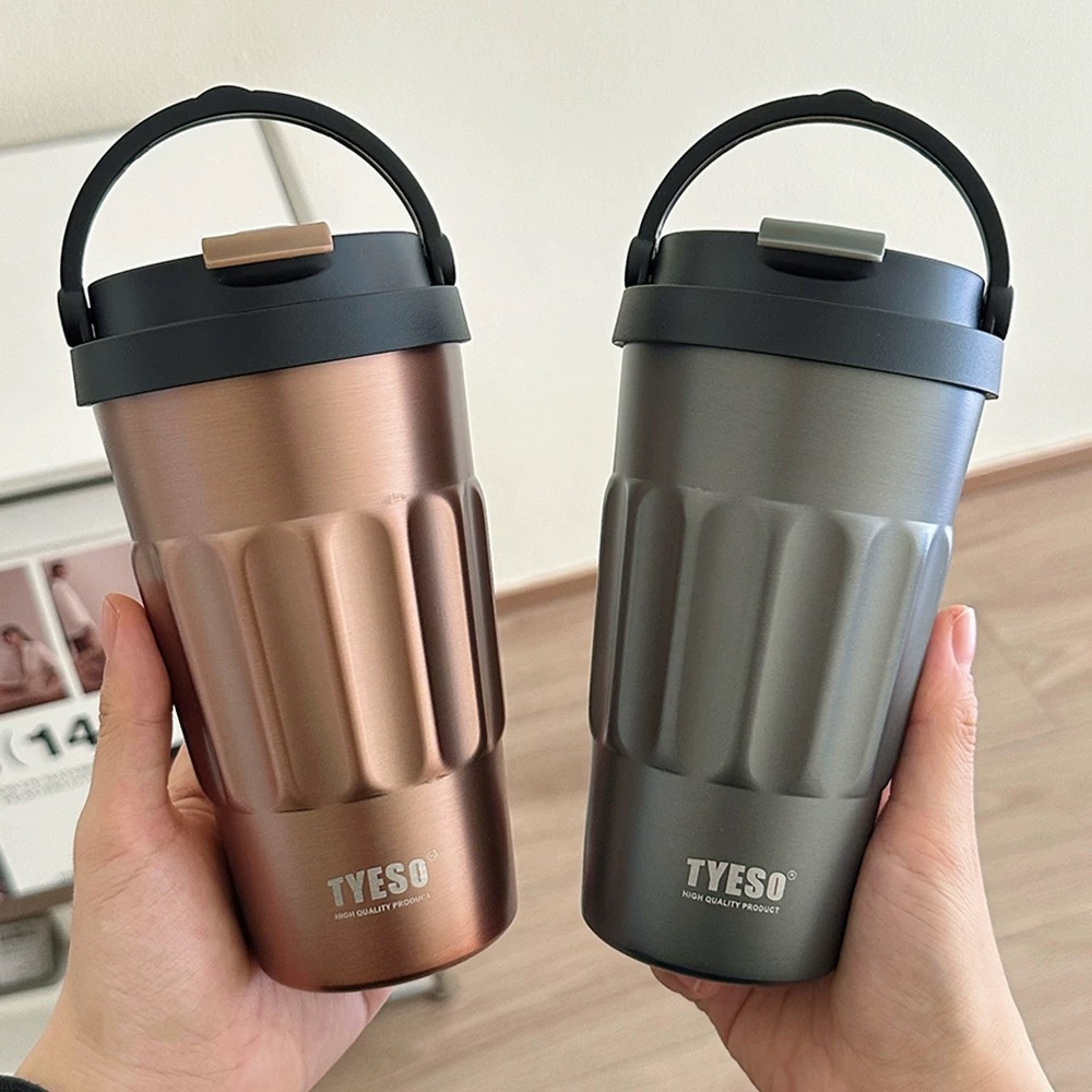 500ml คลาสสิกคู่สแตนเลส 304 แก้วกาแฟ Wtih Handle แบบพกพารถขวดความร้อน Travel Tumbler