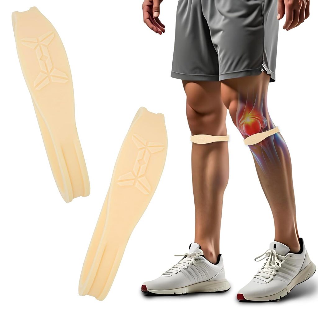 สายรัดเข่า Patella Band สําหรับ Patellar Tendon Support, อุปกรณ์พยุงเข่าสําหรับบรรเทาอาการปวด, โคลงสําหรับวิ่ง, บาสเก็ตบอล, เทนนิส, เดินป่า, สายรัดเข่าซิลิโคนยืดหยุ่น