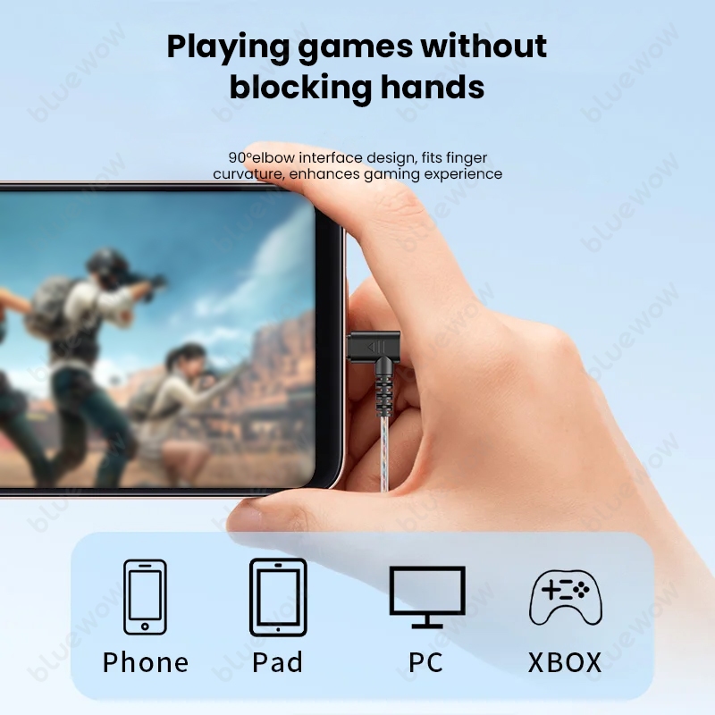 Bluewow KG02 หูฟัง Type C สเตอริโอดั้งเดิมในหูหูฟังแบบมีสายพร้อมไมโครโฟน HD