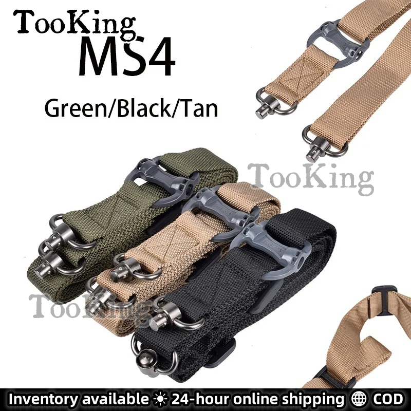 Tooking T/actical ปรับ M/S4 Qu/ick Detach Q/D โลหะหมุน 2 จุด Multi Mi/ssion Sling Quick Release จุดเดียว