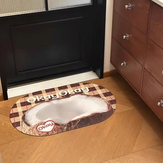 พรมเช็ดเท้า โคลนไดอะตอม การออกแบบลวดลายผลไม้ ขนาด40*60cm—60*90cm ป้องกันคราบสกปรกและทำความสะอาดง่าย พรมปูพื้นห้องน้ำ พรมน่ารัก