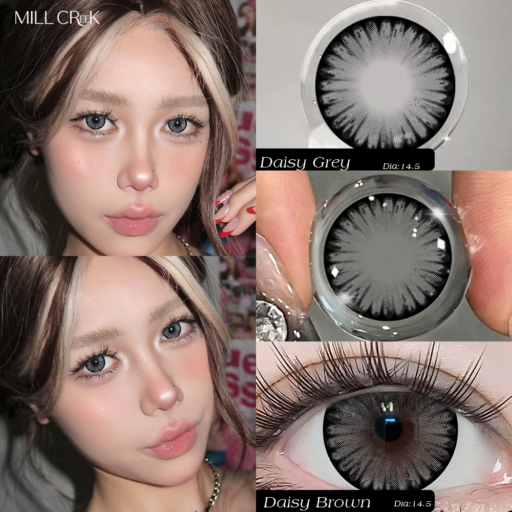 Mill Creek 14.5MM Baby Eye Daisy Series คอนแทคเลนส์เครื่องสําอางพร้อมเกรด Lady Student Yealy ใช้เลนส์ตุ๊กตา