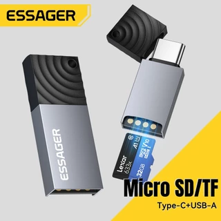 Essager Dual-Port USB 2.0 Type-C & USB-A Card Reader 2.0 Tf Sd Micro Type-C Otg Converter สําหรับสมาร์ทโฟน