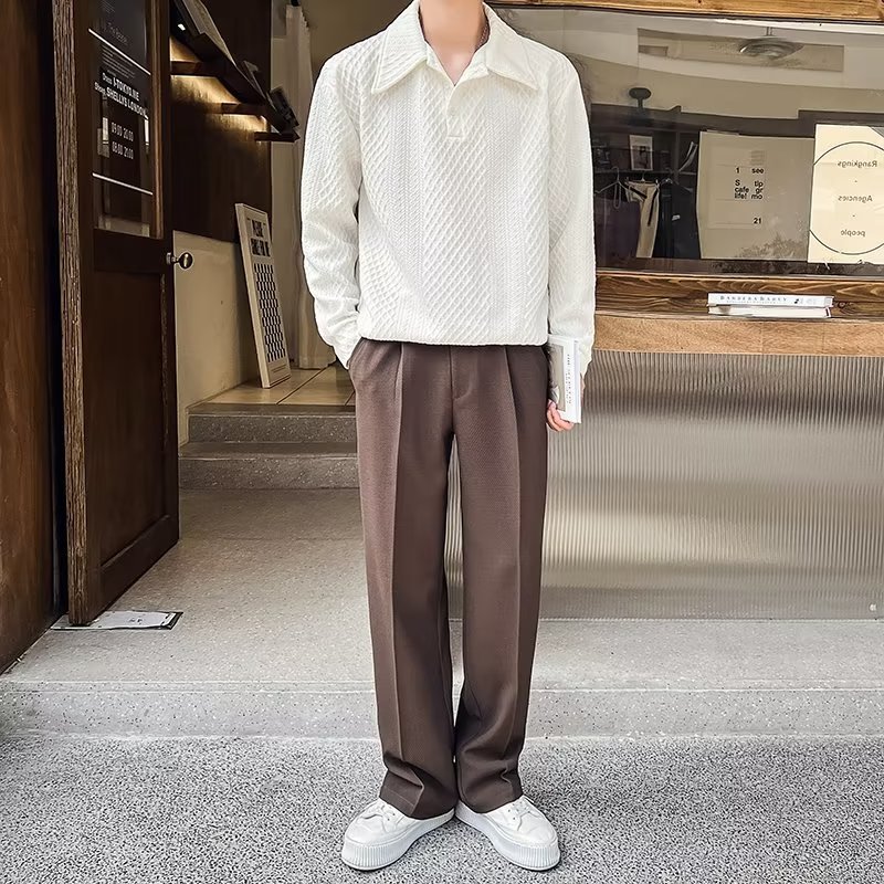 ใหม่แฟชั่นlapelเสื้อกันหนาวผู้ชายhigh street Retroรูปแบบพื้นผิวPulloverเสื้อโปโลผู้ชายภาษาฝรั่งเศสคําสีทึบTops unisexM-3XL ราคา ถูกที่สุด ดีลบีเคเค แกลเลอรีภาพที่ 5