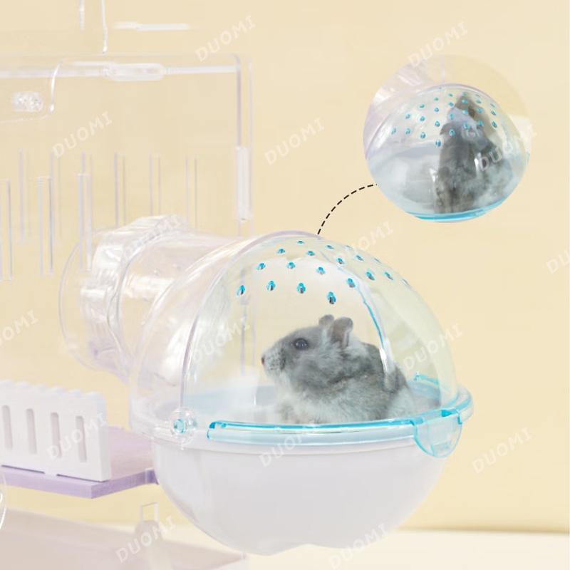 [มีในสต็อก + จัดส่งจากประเทศไทย]หนูแฮมสเตอร์ห้องน้ําภายนอกห้องซาวน่ากระบะทรายอุปกรณ์หมีสีทองกรงอะคริลิคภายนอก - รูปที่ 4